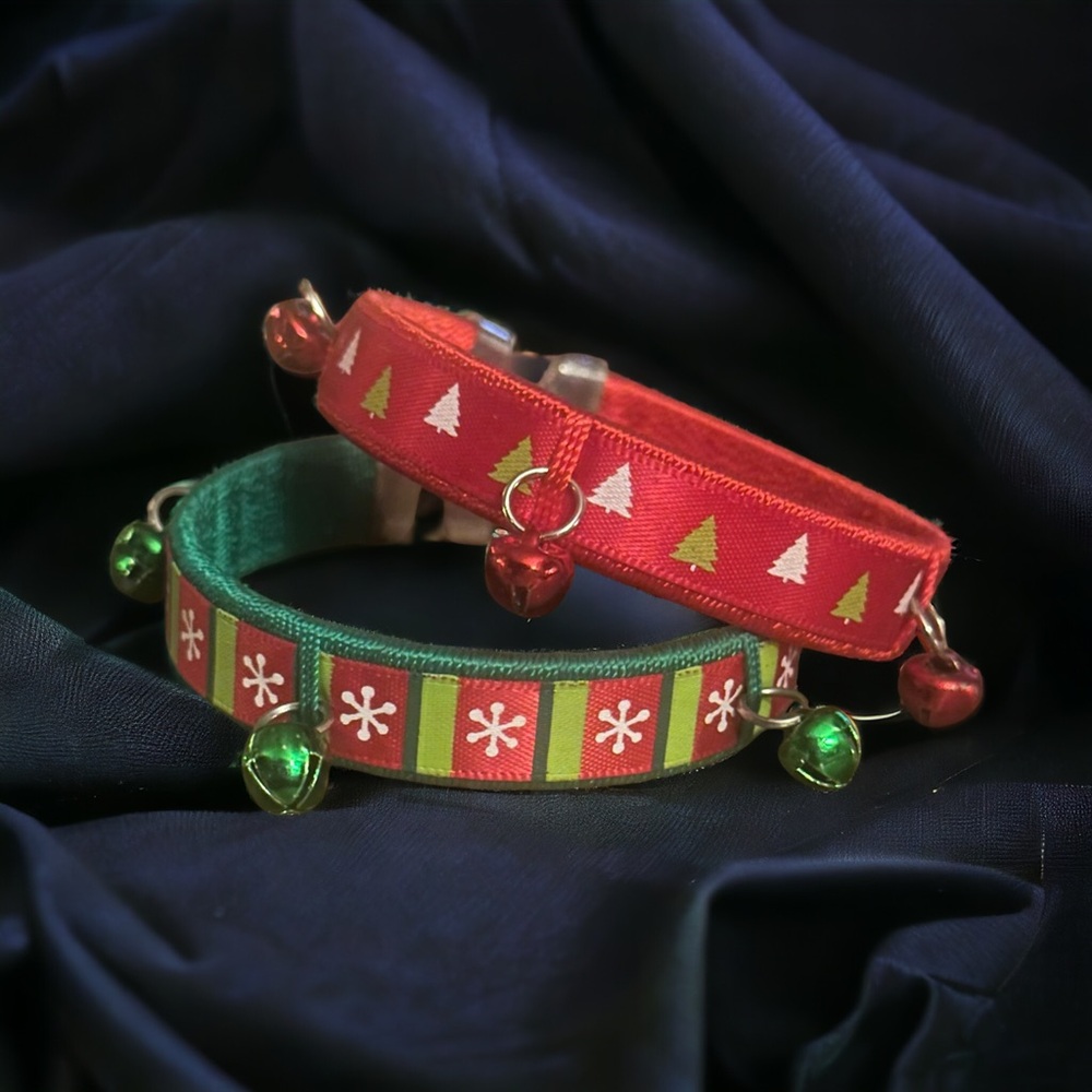 Christmas fabric jingle bell cuff bracelets